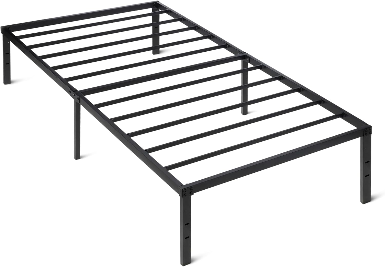 Amazon Basics Bed Frame with Storage, Foldable Metal Platform, Sturdy Steel, No Box Spring Needed, 14-inch High, Tool-Free Setup, Queen Size, Black