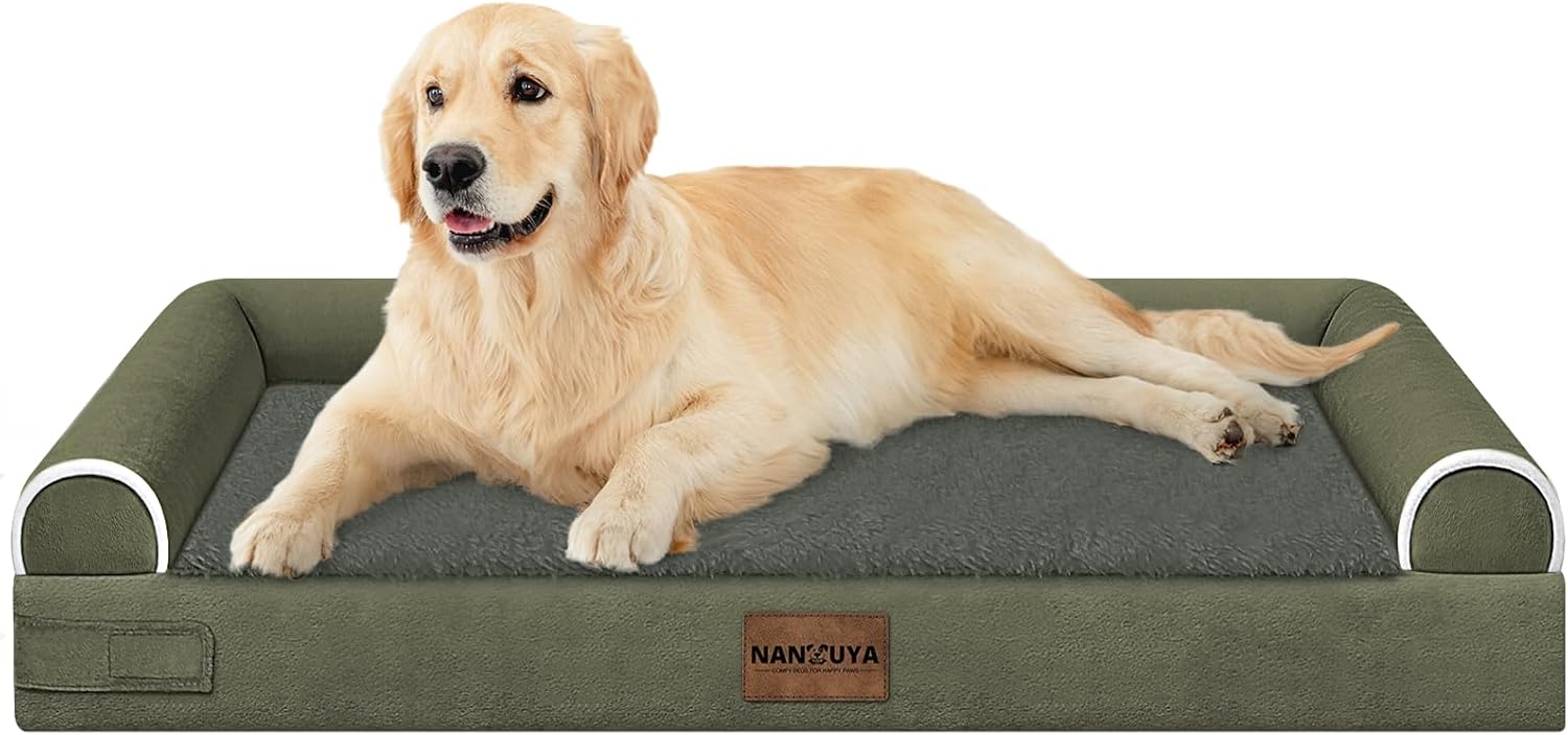 Large Dog Bed Orthopedic Washable: Beds Bolster XL Bed Large Big Dogs Memory Foam Couch Sofa Waterproof with Removable Cover