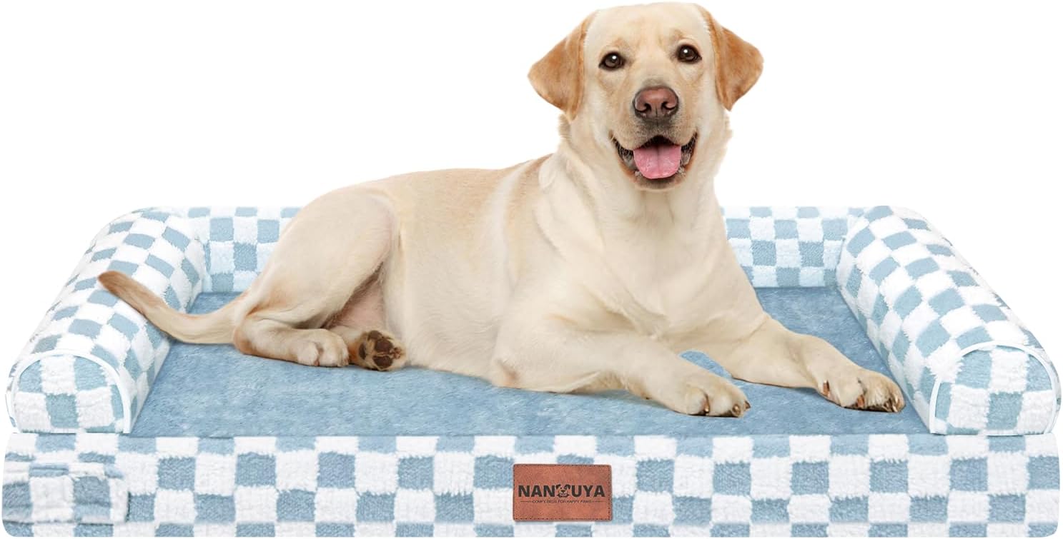 Large Dog Bed Orthopedic Washable: Beds Bolster XL Bed Large Big Dogs Memory Foam Couch Sofa Waterproof with Removable Cover