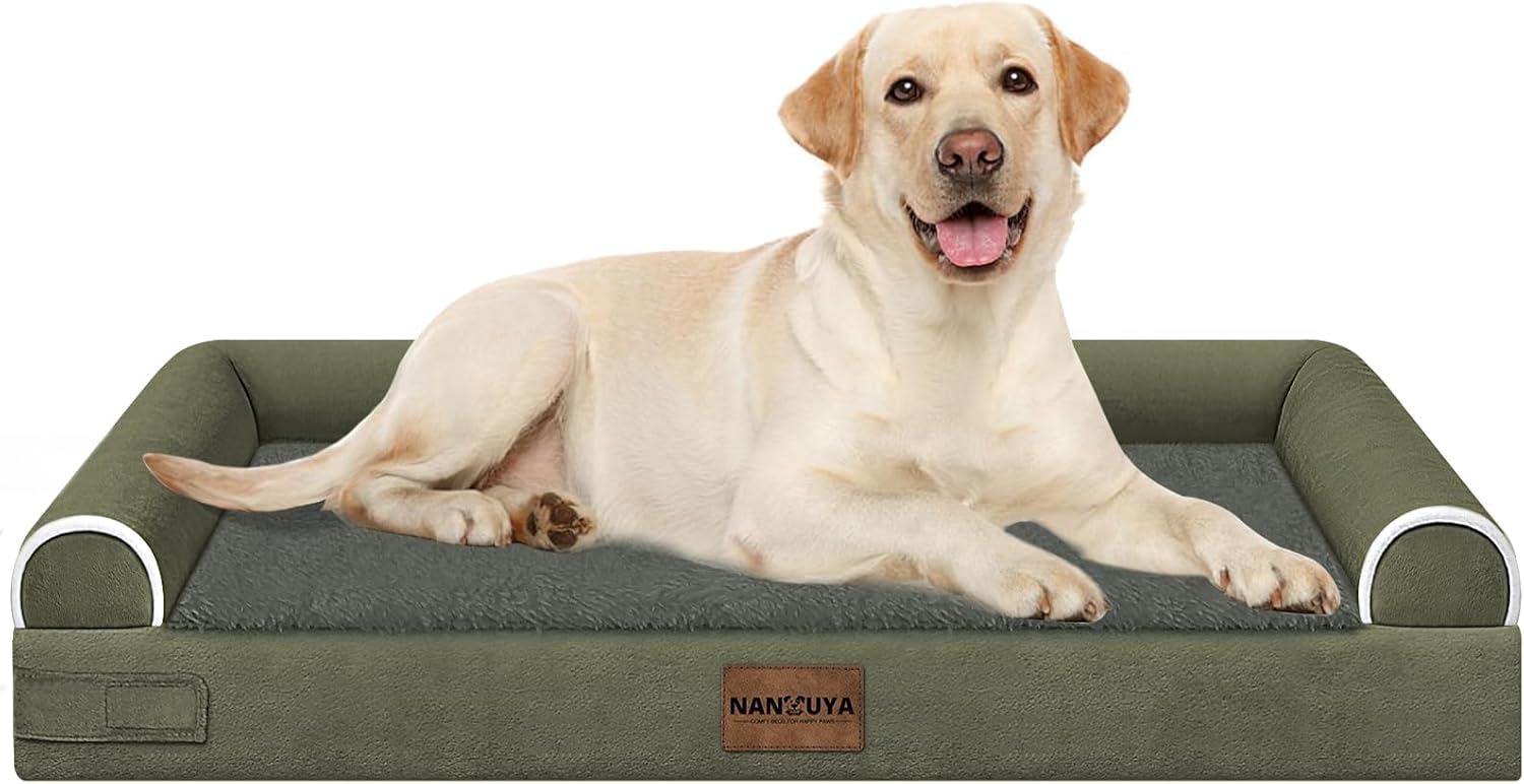 Large Dog Bed Orthopedic Washable: Beds Bolster XL Bed Large Big Dogs Memory Foam Couch Sofa Waterproof with Removable Cover
