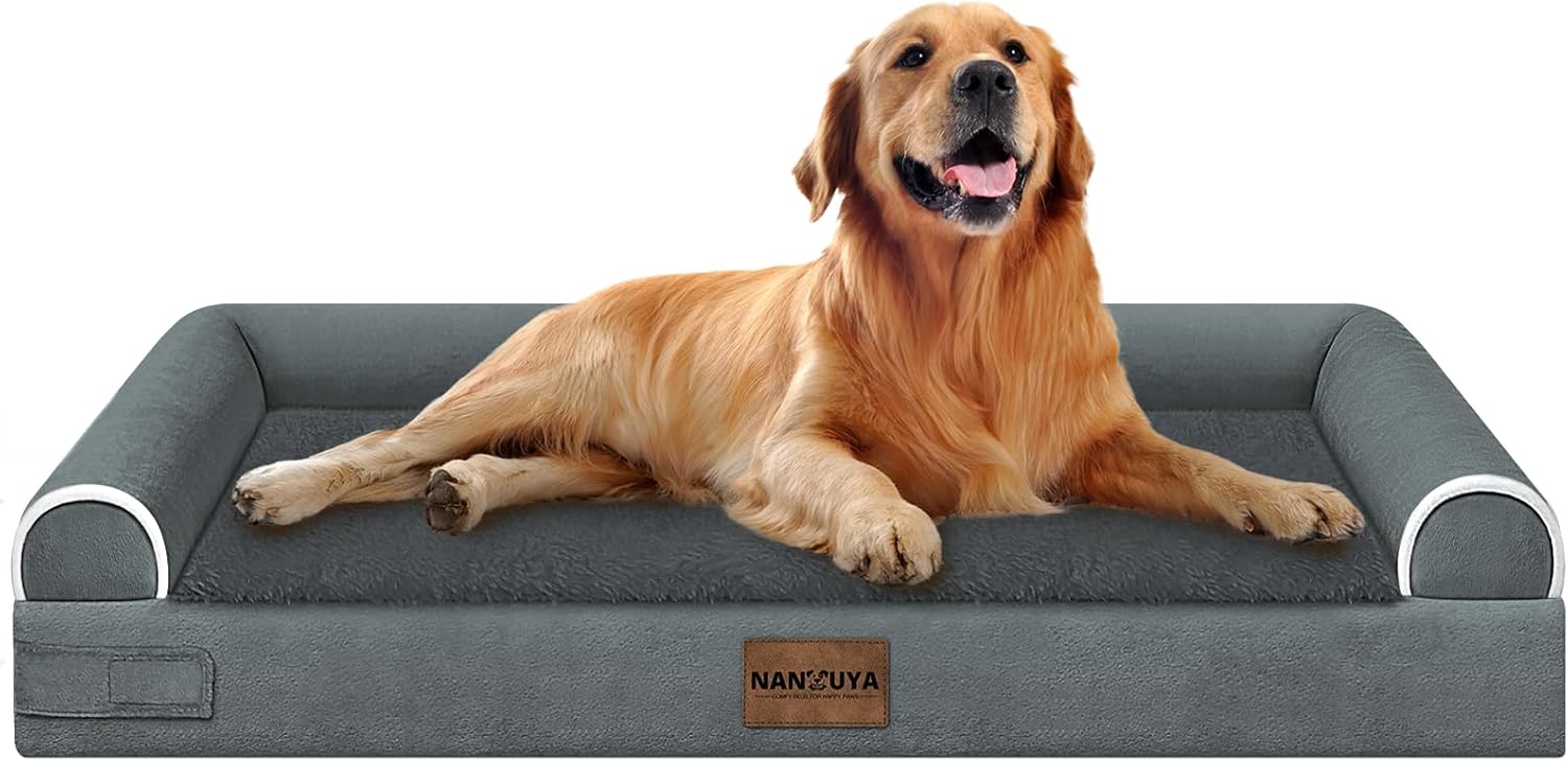 Large Dog Bed Orthopedic Washable: Beds Bolster XL Bed Large Big Dogs Memory Foam Couch Sofa Waterproof with Removable Cover