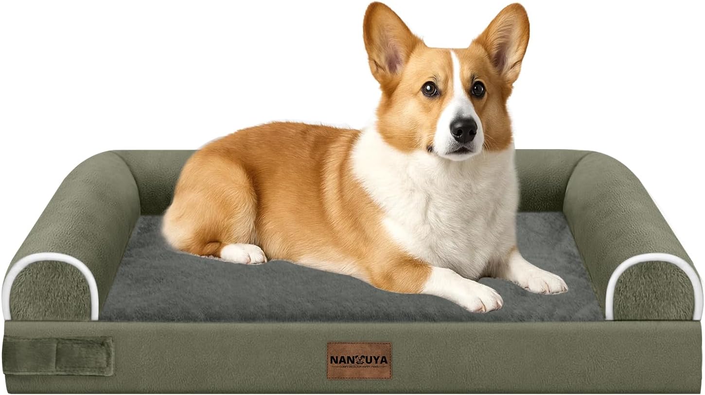 Large Dog Bed Orthopedic Washable: Beds Bolster XL Bed Large Big Dogs Memory Foam Couch Sofa Waterproof with Removable Cover