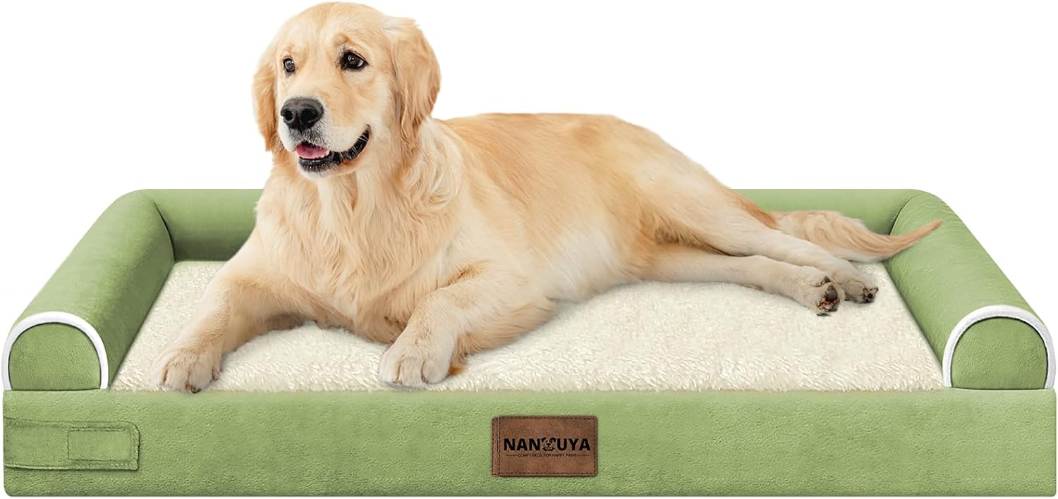 Large Dog Bed Orthopedic Washable: Beds Bolster XL Bed Large Big Dogs Memory Foam Couch Sofa Waterproof with Removable Cover