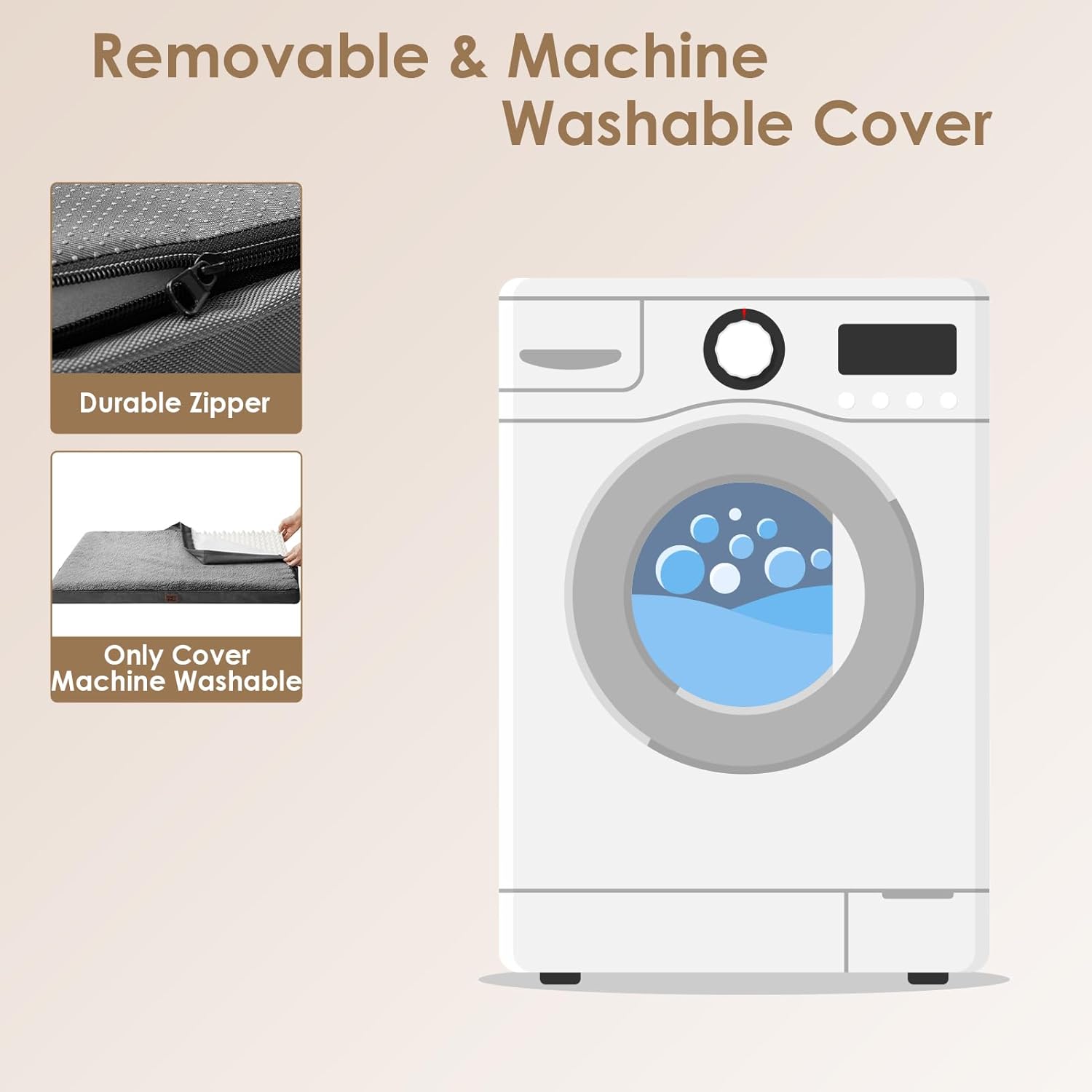 EHEYCIGA Orthopedic XL Dog Beds for Extra Large Dogs with Removable Washable Cover for Crate, Grey, 41x27