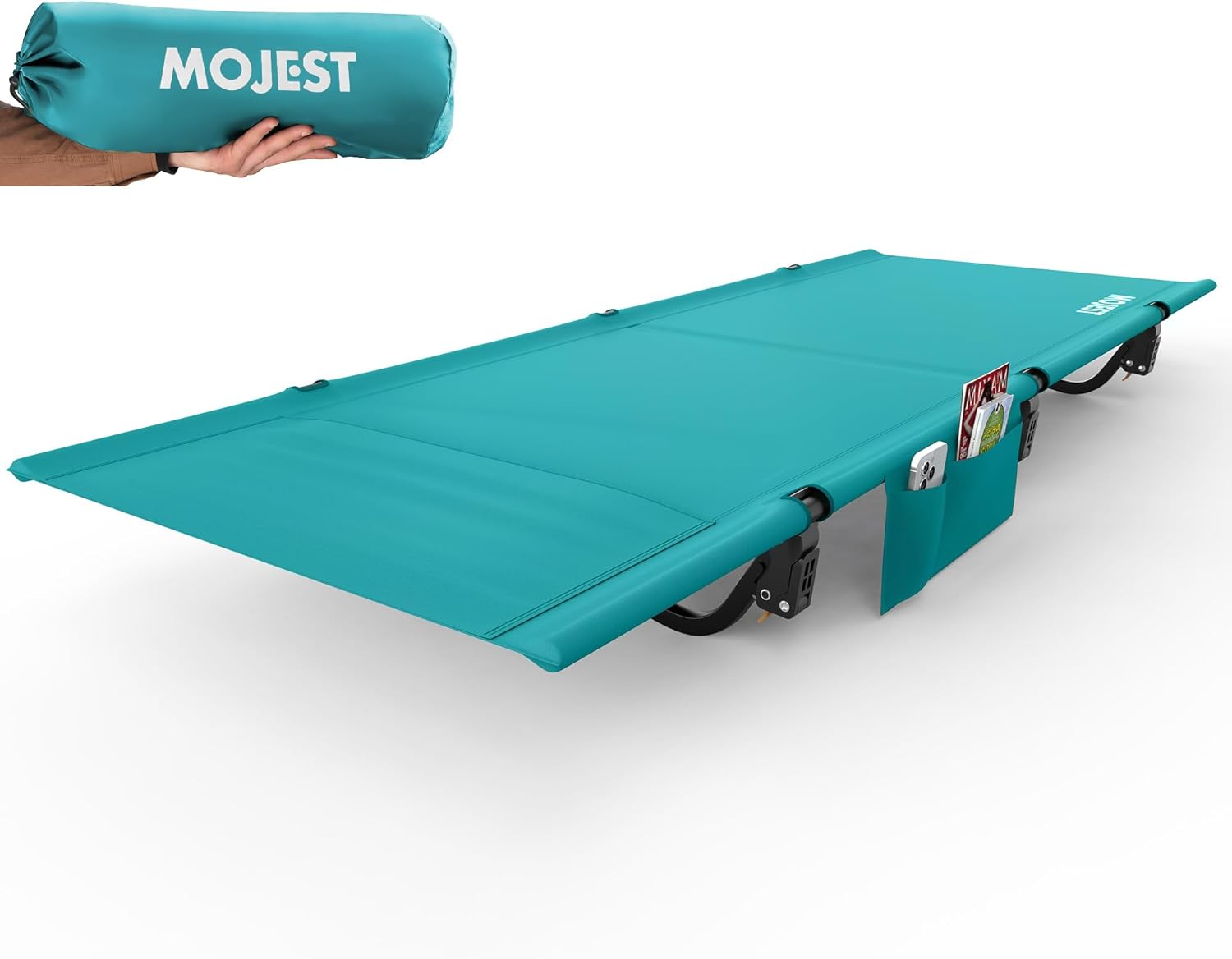 Ultralight Camping Cot for Adults - Portable Folding Camping Bed, Supports 350 lbs - Lightweight for Travel, Camping, Hiking, Backpacking, Mountaineering, Black