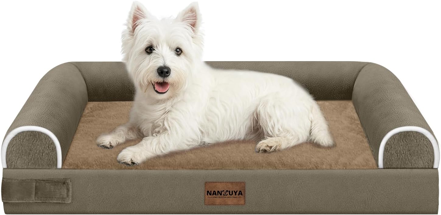 Large Dog Bed Orthopedic Washable: Beds Bolster XL Bed Large Big Dogs Memory Foam Couch Sofa Waterproof with Removable Cover