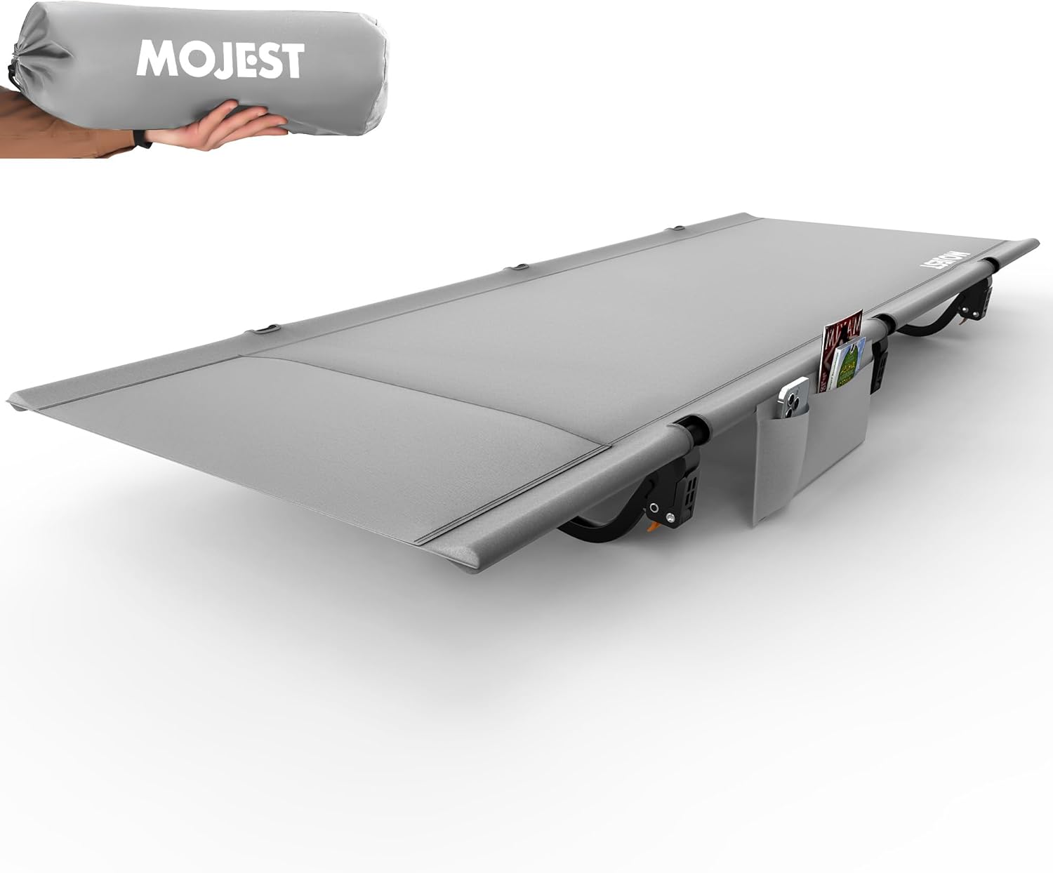 Ultralight Camping Cot for Adults - Portable Folding Camping Bed, Supports 350 lbs - Lightweight for Travel, Camping, Hiking, Backpacking, Mountaineering, Black