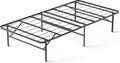 Foldable Heavy Duty Twin Bed Frames, Noise Free Metal Bed Frame with 14" Storage, Easy Tool-Free Assembly, No Box Spring Needed,Black