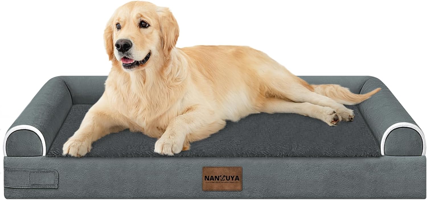 Large Dog Bed Orthopedic Washable: Beds Bolster XL Bed Large Big Dogs Memory Foam Couch Sofa Waterproof with Removable Cover