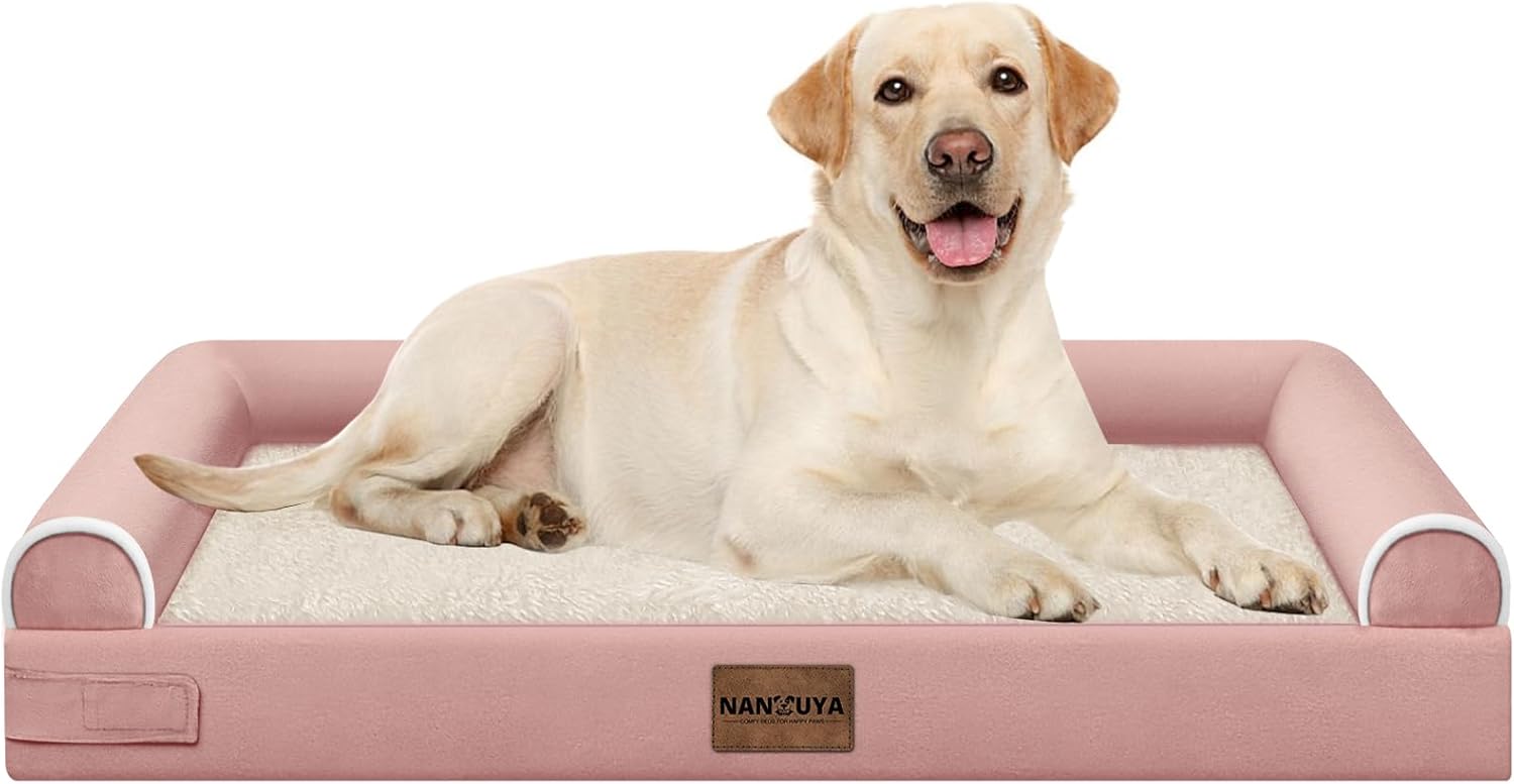 Large Dog Bed Orthopedic Washable: Beds Bolster XL Bed Large Big Dogs Memory Foam Couch Sofa Waterproof with Removable Cover