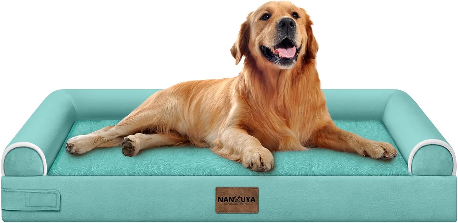 Large Dog Bed Orthopedic Washable: Beds Bolster XL Bed Large Big Dogs Memory Foam Couch Sofa Waterproof with Removable Cover
