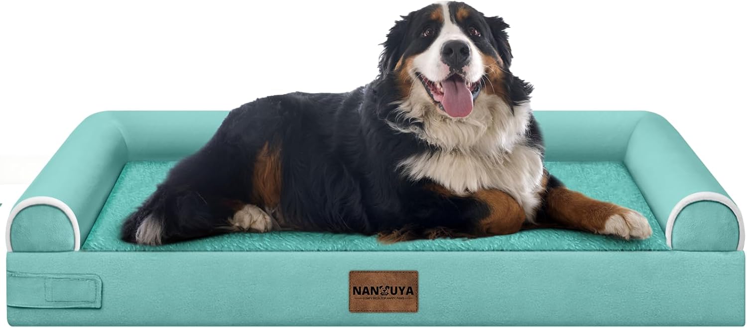 Large Dog Bed Orthopedic Washable: Beds Bolster XL Bed Large Big Dogs Memory Foam Couch Sofa Waterproof with Removable Cover