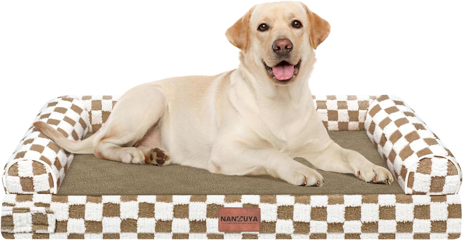 Large Dog Bed Orthopedic Washable: Beds Bolster XL Bed Large Big Dogs Memory Foam Couch Sofa Waterproof with Removable Cover