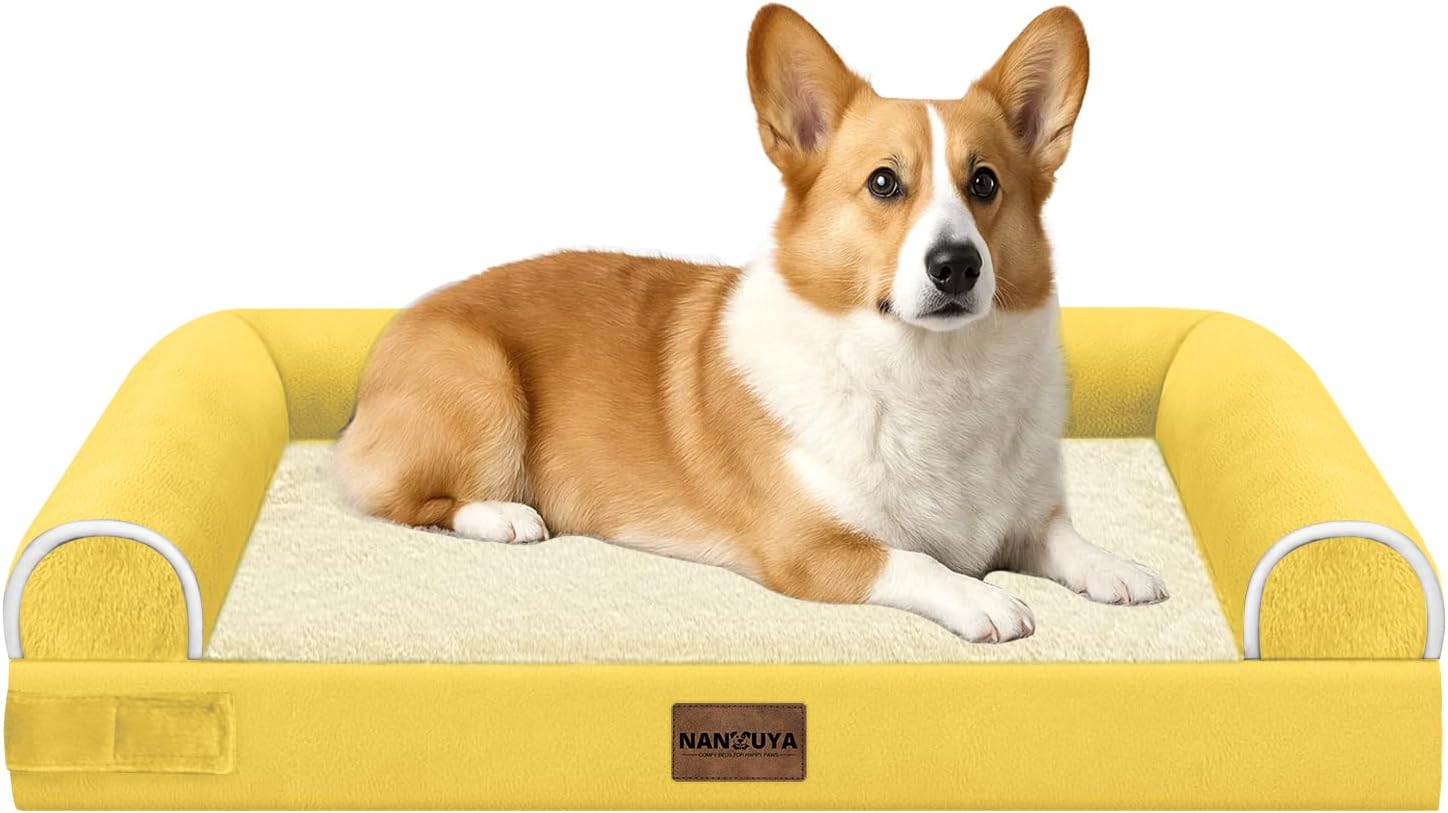 Large Dog Bed Orthopedic Washable: Beds Bolster XL Bed Large Big Dogs Memory Foam Couch Sofa Waterproof with Removable Cover