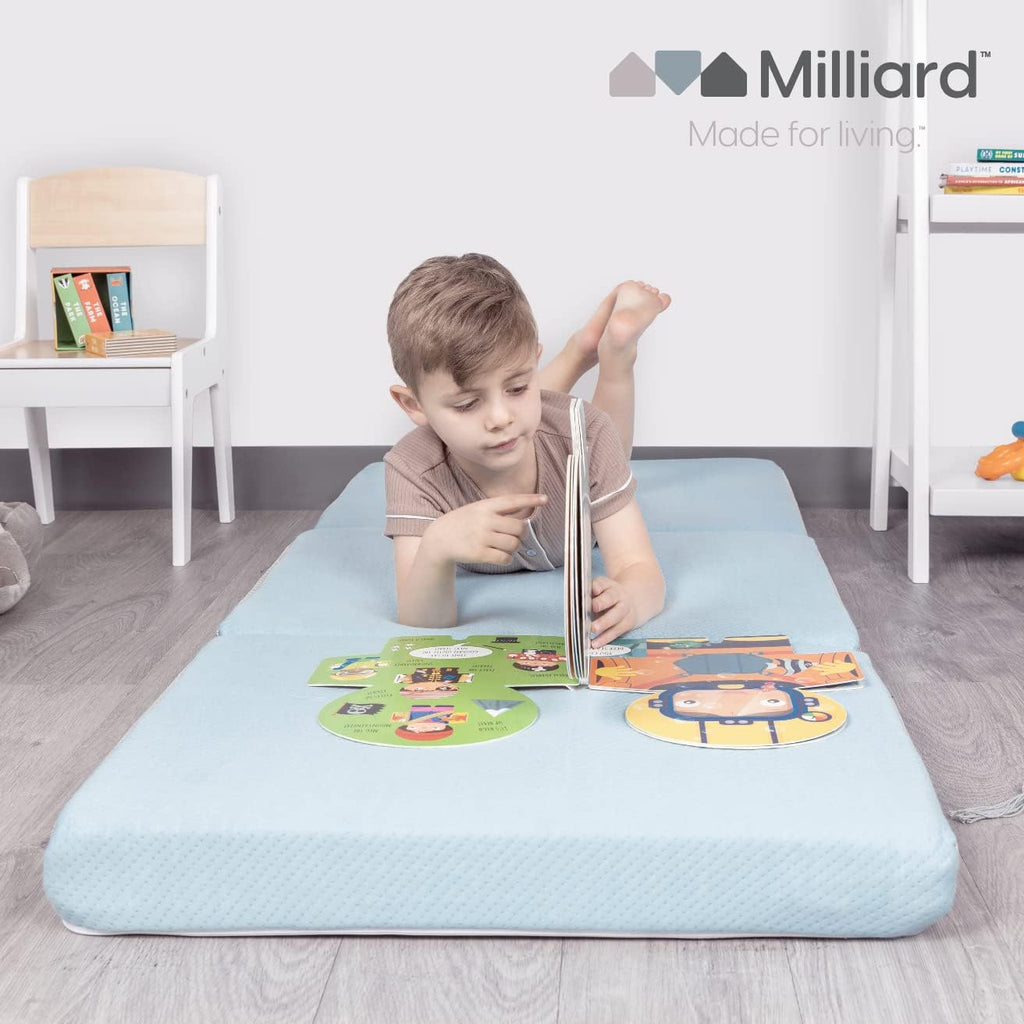 Milliard Toddler Nap Mat Bed Tri Folding Mattress with Washable Cover (24 inches x 57 inches x 3 inches)