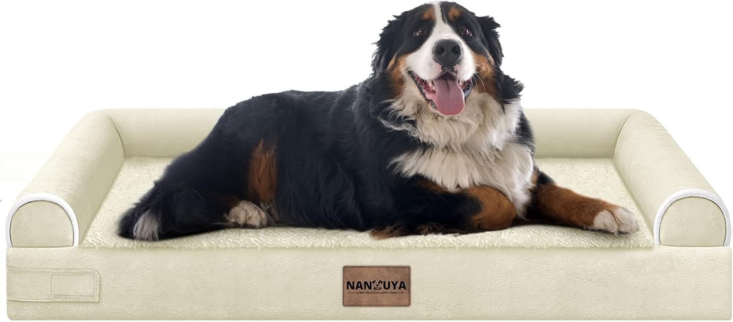 Large Dog Bed Orthopedic Washable: Beds Bolster XL Bed Large Big Dogs Memory Foam Couch Sofa Waterproof with Removable Cover