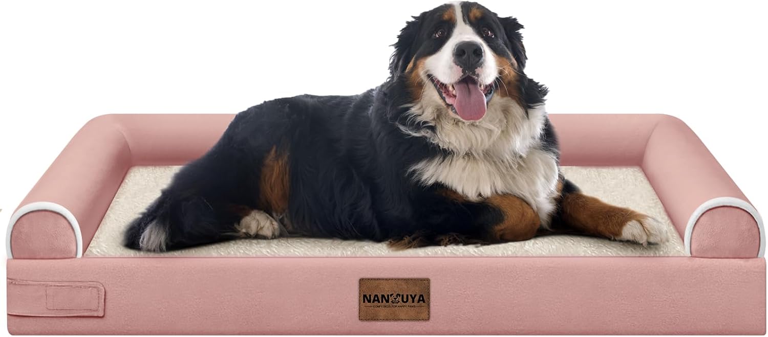 Large Dog Bed Orthopedic Washable: Beds Bolster XL Bed Large Big Dogs Memory Foam Couch Sofa Waterproof with Removable Cover