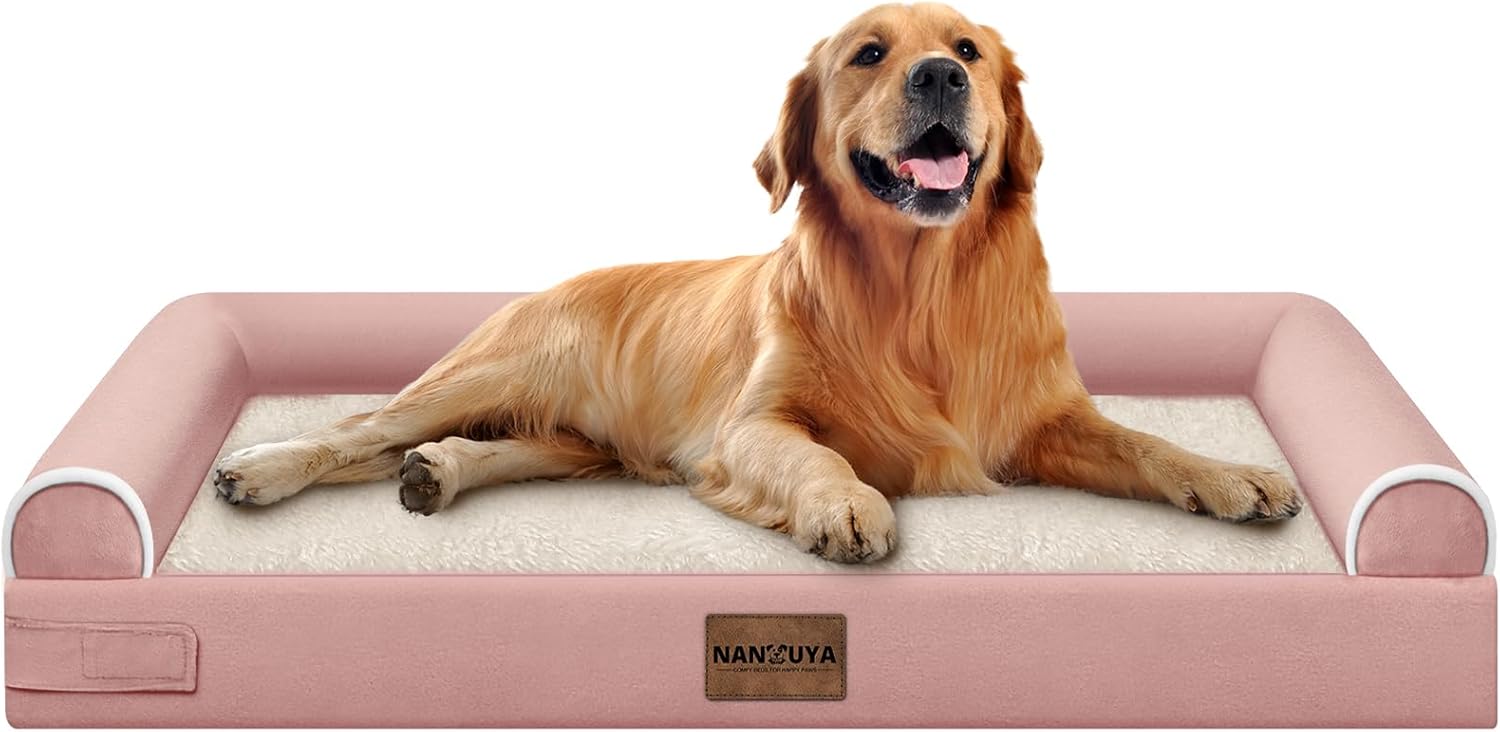 Large Dog Bed Orthopedic Washable: Beds Bolster XL Bed Large Big Dogs Memory Foam Couch Sofa Waterproof with Removable Cover