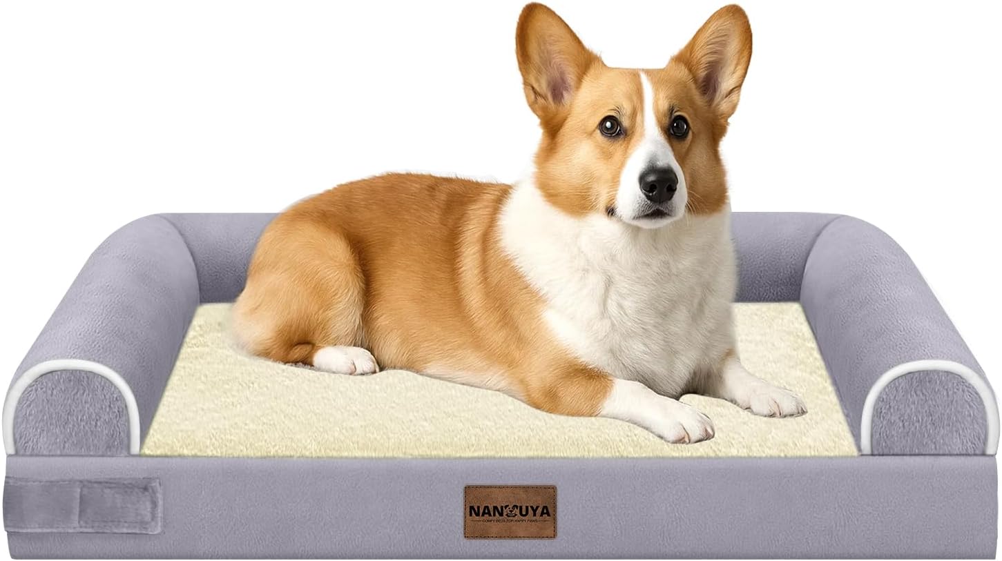 Large Dog Bed Orthopedic Washable: Beds Bolster XL Bed Large Big Dogs Memory Foam Couch Sofa Waterproof with Removable Cover