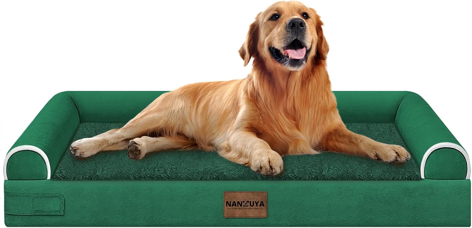 Large Dog Bed Orthopedic Washable: Beds Bolster XL Bed Large Big Dogs Memory Foam Couch Sofa Waterproof with Removable Cover