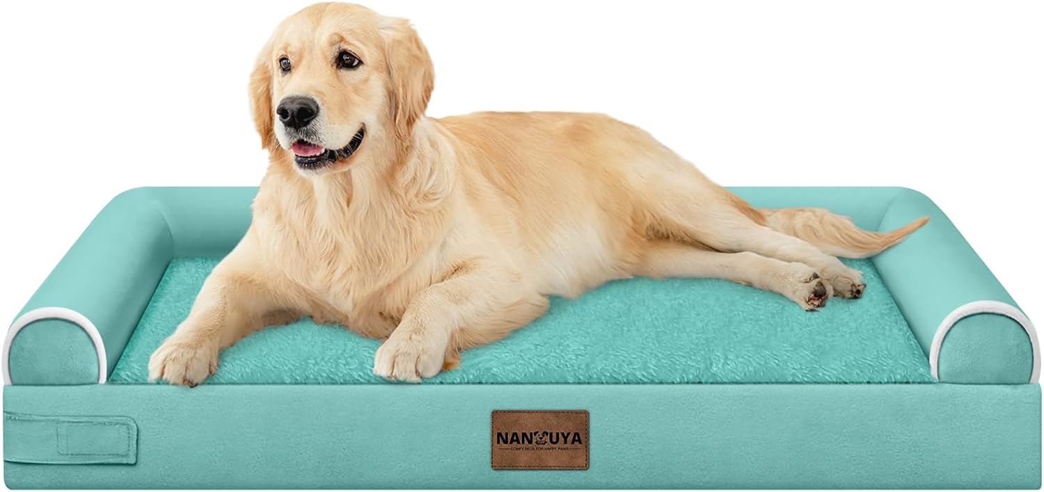 Large Dog Bed Orthopedic Washable: Beds Bolster XL Bed Large Big Dogs Memory Foam Couch Sofa Waterproof with Removable Cover