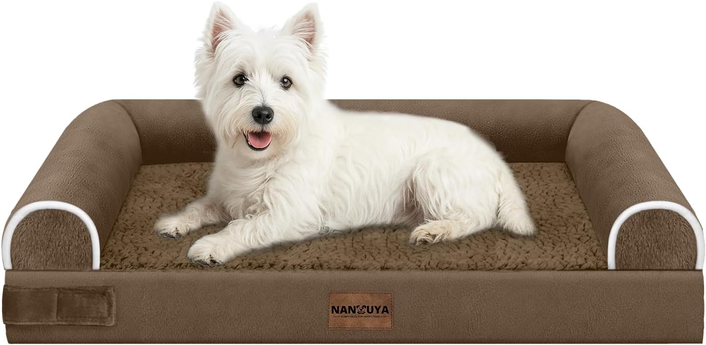 Large Dog Bed Orthopedic Washable: Beds Bolster XL Bed Large Big Dogs Memory Foam Couch Sofa Waterproof with Removable Cover