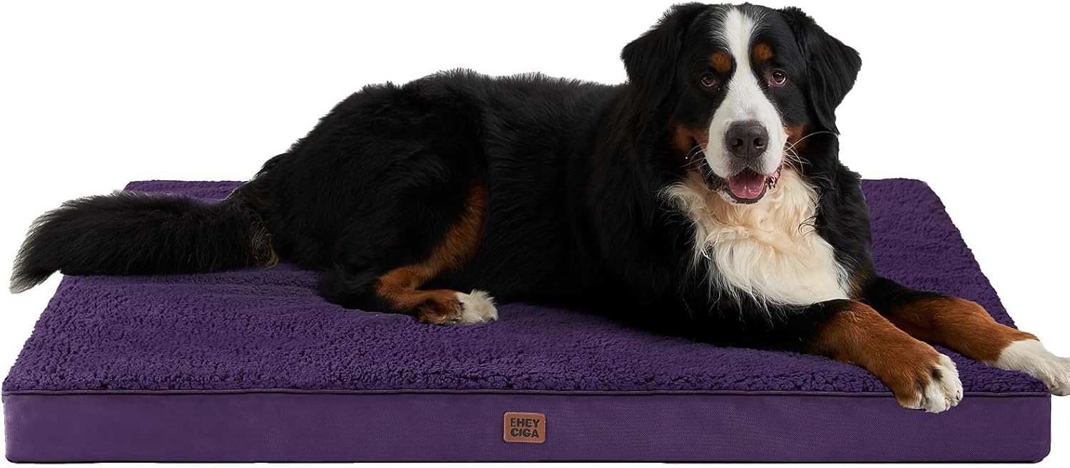 EHEYCIGA Orthopedic XL Dog Beds for Extra Large Dogs with Removable Washable Cover for Crate, Grey, 41x27