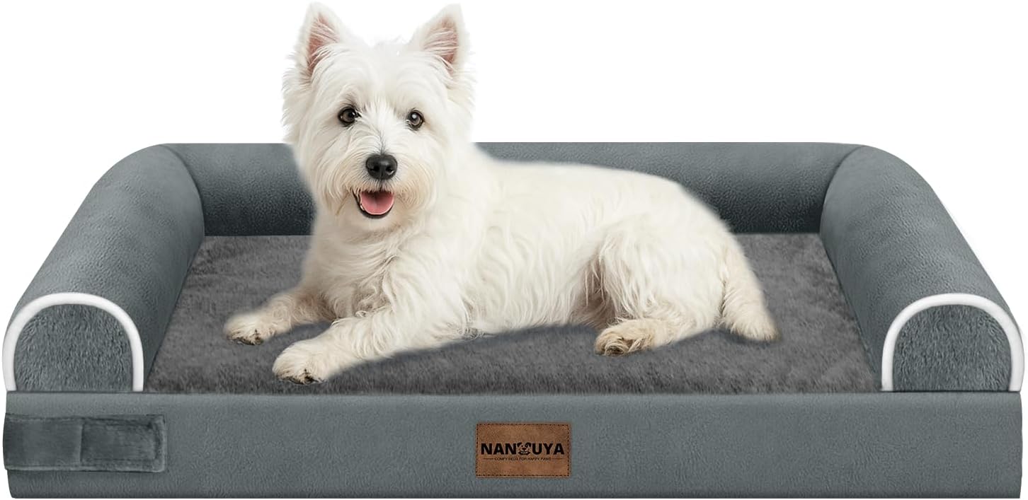 Large Dog Bed Orthopedic Washable: Beds Bolster XL Bed Large Big Dogs Memory Foam Couch Sofa Waterproof with Removable Cover