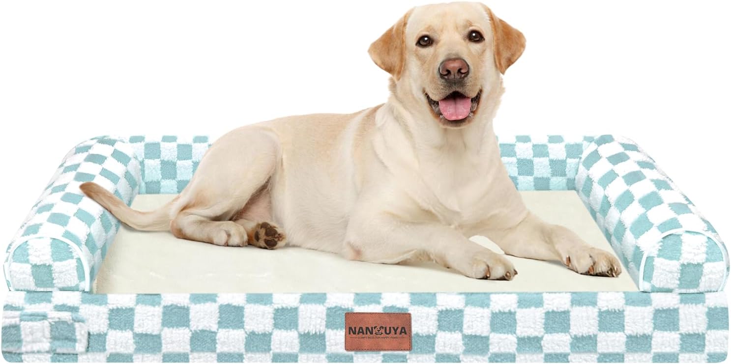 Large Dog Bed Orthopedic Washable: Beds Bolster XL Bed Large Big Dogs Memory Foam Couch Sofa Waterproof with Removable Cover
