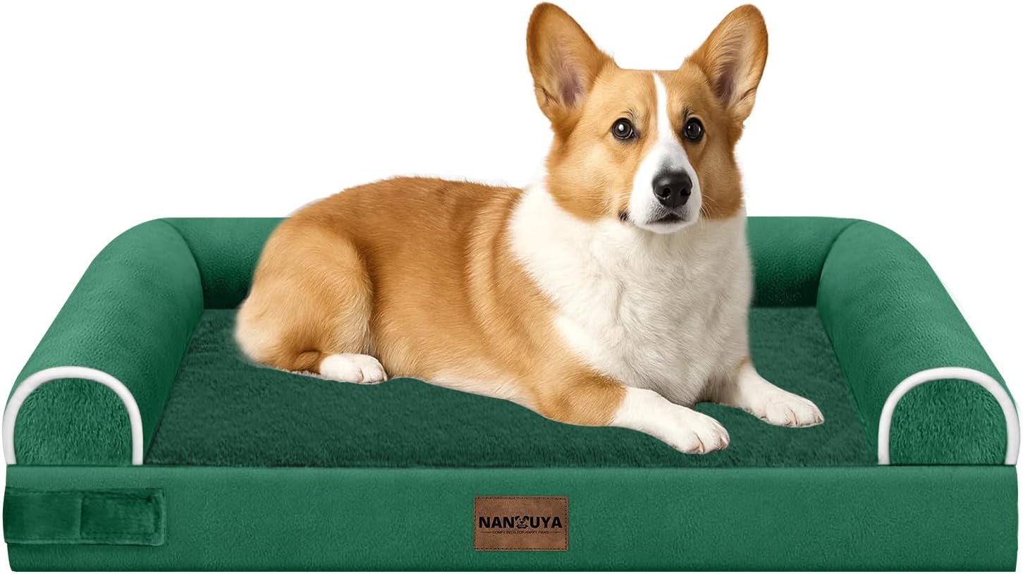 Large Dog Bed Orthopedic Washable: Beds Bolster XL Bed Large Big Dogs Memory Foam Couch Sofa Waterproof with Removable Cover