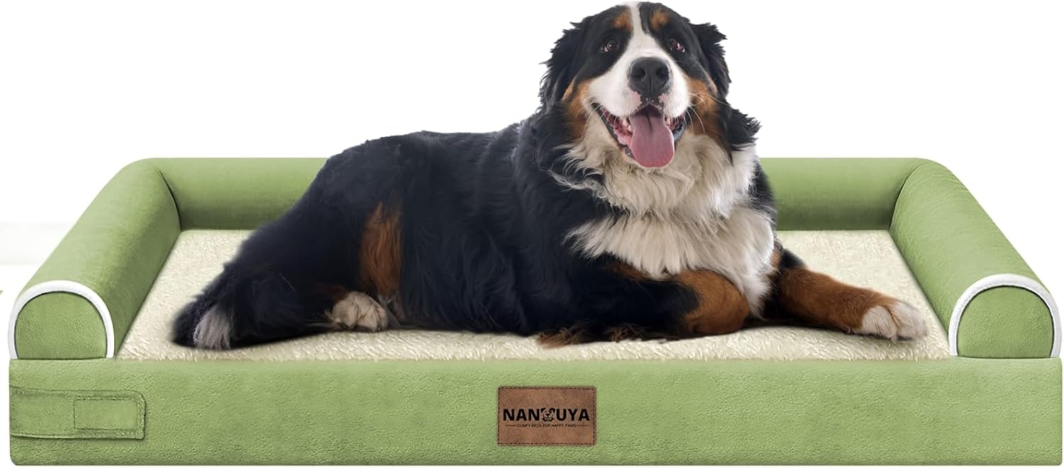 Large Dog Bed Orthopedic Washable: Beds Bolster XL Bed Large Big Dogs Memory Foam Couch Sofa Waterproof with Removable Cover