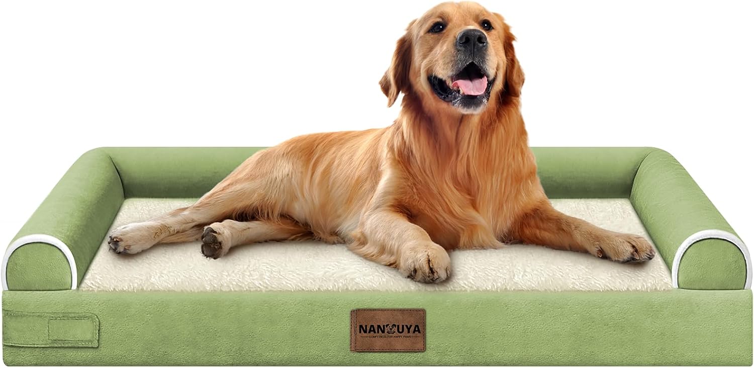 Large Dog Bed Orthopedic Washable: Beds Bolster XL Bed Large Big Dogs Memory Foam Couch Sofa Waterproof with Removable Cover
