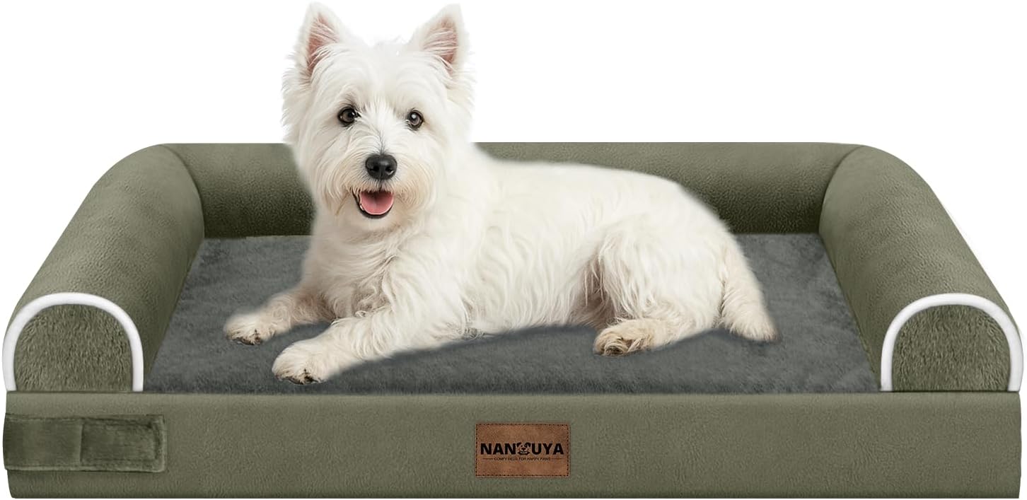 Large Dog Bed Orthopedic Washable: Beds Bolster XL Bed Large Big Dogs Memory Foam Couch Sofa Waterproof with Removable Cover