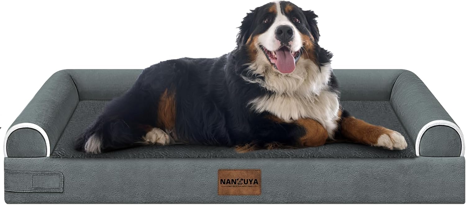 Large Dog Bed Orthopedic Washable: Beds Bolster XL Bed Large Big Dogs Memory Foam Couch Sofa Waterproof with Removable Cover