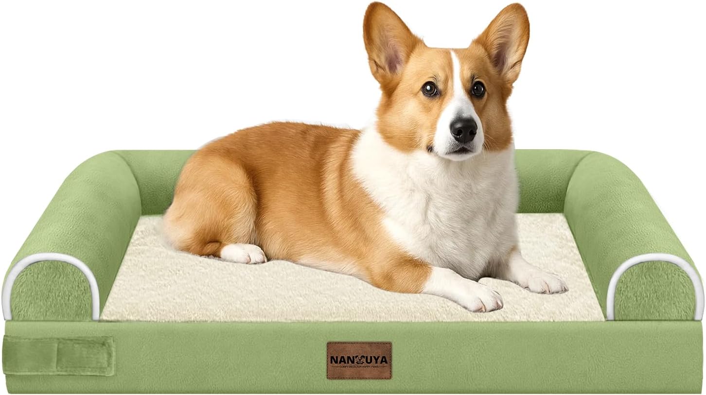Large Dog Bed Orthopedic Washable: Beds Bolster XL Bed Large Big Dogs Memory Foam Couch Sofa Waterproof with Removable Cover