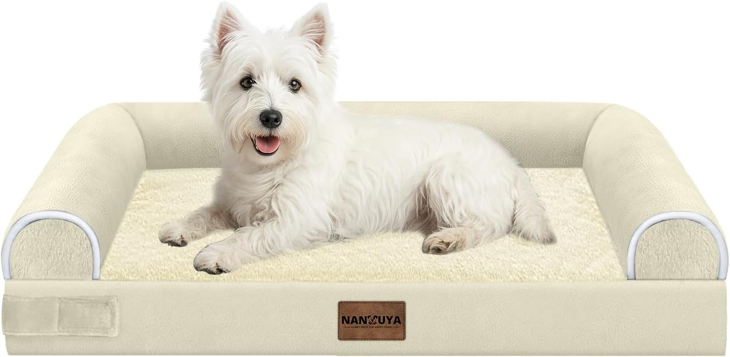 Large Dog Bed Orthopedic Washable: Beds Bolster XL Bed Large Big Dogs Memory Foam Couch Sofa Waterproof with Removable Cover