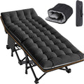 Slsy Folding Camping Cot for Adults with Pad, Padded Portable Sleeping Cots, Camp Bed with Carry Bag for Outdoor Travel, Beach, Hiking