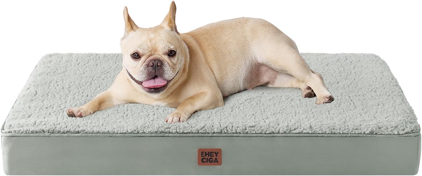 EHEYCIGA Orthopedic XL Dog Beds for Extra Large Dogs with Removable Washable Cover for Crate, Grey, 41x27