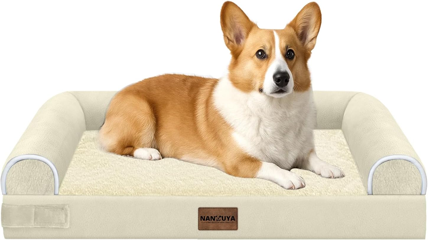 Large Dog Bed Orthopedic Washable: Beds Bolster XL Bed Large Big Dogs Memory Foam Couch Sofa Waterproof with Removable Cover