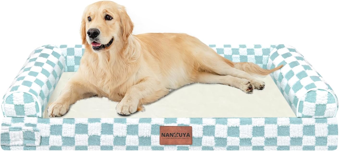 Large Dog Bed Orthopedic Washable: Beds Bolster XL Bed Large Big Dogs Memory Foam Couch Sofa Waterproof with Removable Cover