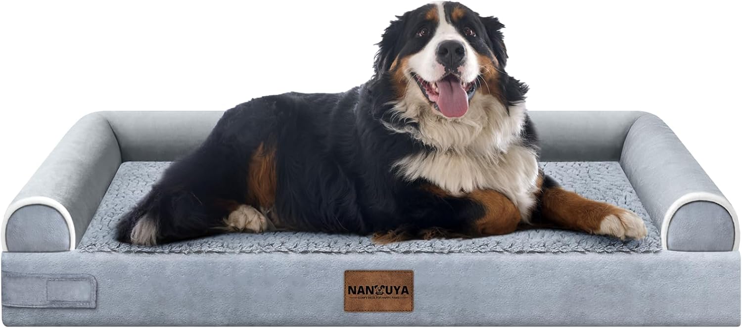 Large Dog Bed Orthopedic Washable: Beds Bolster XL Bed Large Big Dogs Memory Foam Couch Sofa Waterproof with Removable Cover