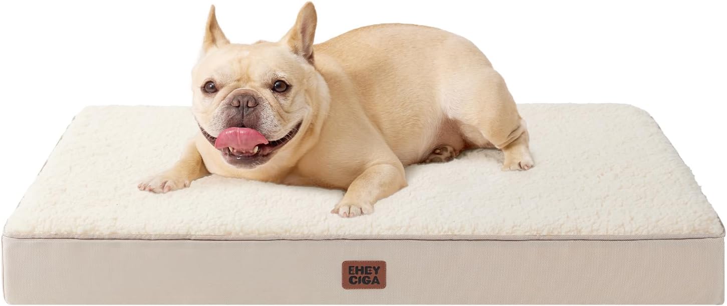 EHEYCIGA Orthopedic XL Dog Beds for Extra Large Dogs with Removable Washable Cover for Crate, Grey, 41x27