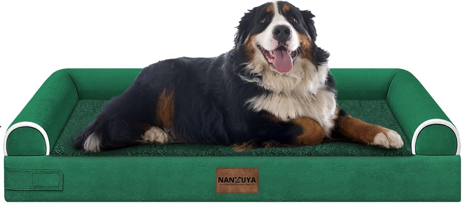 Large Dog Bed Orthopedic Washable: Beds Bolster XL Bed Large Big Dogs Memory Foam Couch Sofa Waterproof with Removable Cover