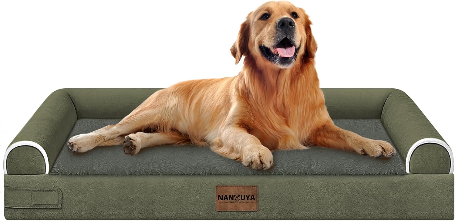 Large Dog Bed Orthopedic Washable: Beds Bolster XL Bed Large Big Dogs Memory Foam Couch Sofa Waterproof with Removable Cover