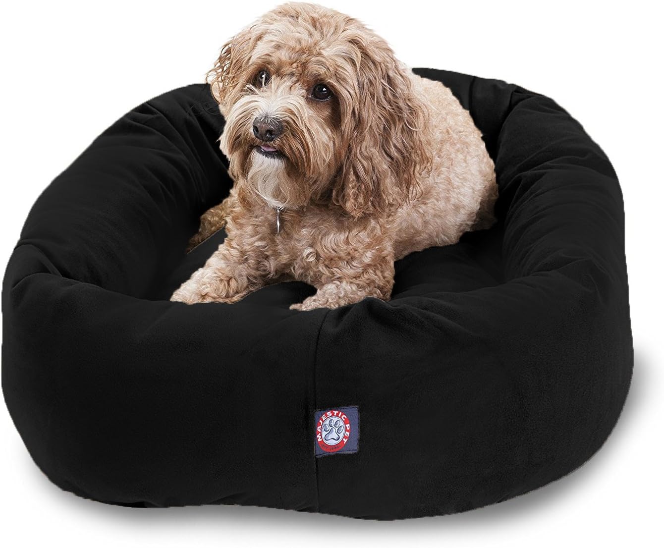 Majestic Pet 52 Inch Suede Calming Dog Bed Washable 52x35x11 (Inch) – Cozy Soft Round Donut Dog Bed with Spine Support for Dogs to Rest Their Head - Pet Bed X- Large – Sage