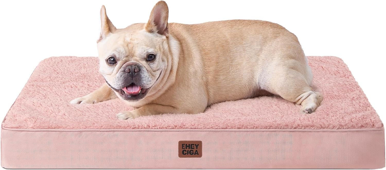 EHEYCIGA Orthopedic XL Dog Beds for Extra Large Dogs with Removable Washable Cover for Crate, Grey, 41x27