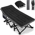 Portable Camping Cot, Sleeping Cot for Adult, 28" Extra Wide Heavy Duty Folding Cot Max Load 600LBS with Thick Mattress, Portable Camping Bed for Camp Outdoor/Office, Home Nap (Blue)