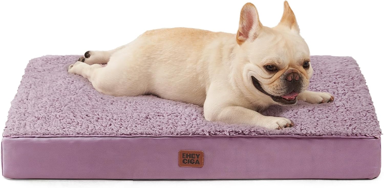 EHEYCIGA Orthopedic XL Dog Beds for Extra Large Dogs with Removable Washable Cover for Crate, Grey, 41x27