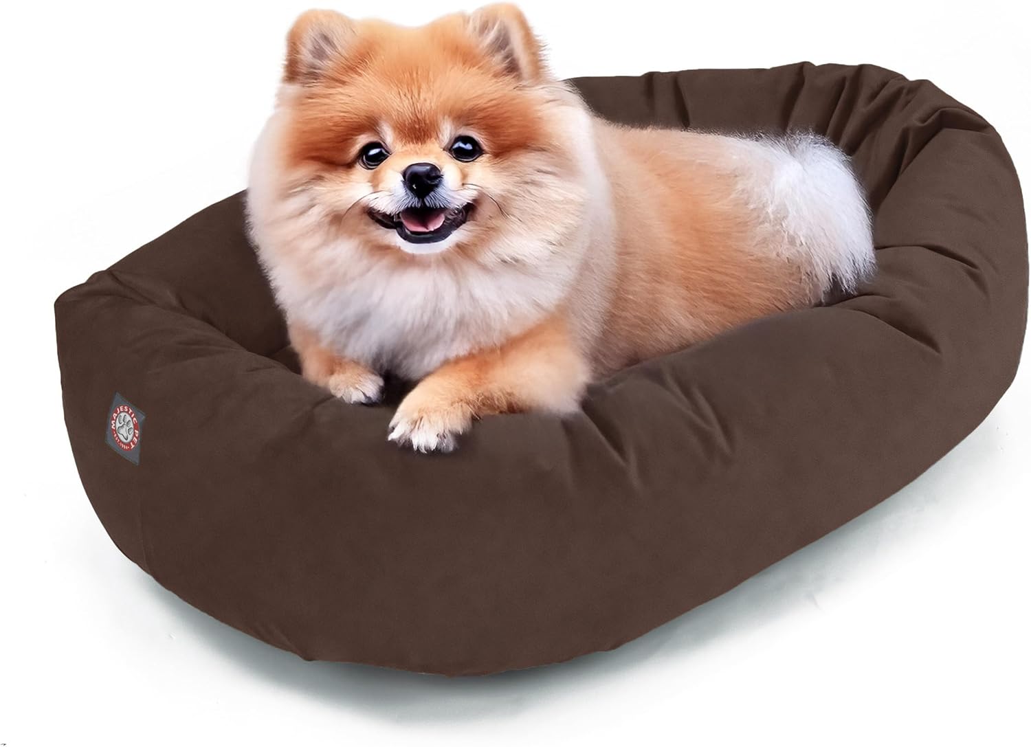 Majestic Pet 52 Inch Suede Calming Dog Bed Washable 52x35x11 (Inch) – Cozy Soft Round Donut Dog Bed with Spine Support for Dogs to Rest Their Head - Pet Bed X- Large – Sage