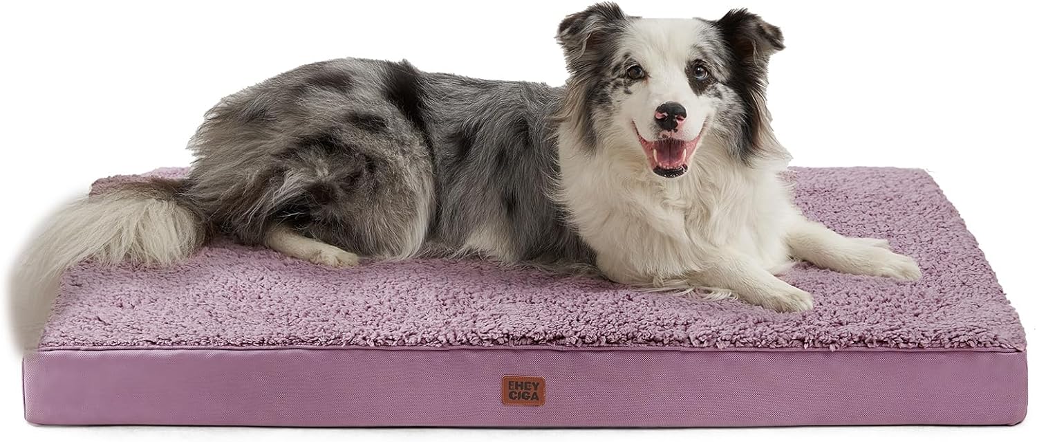 EHEYCIGA Orthopedic XL Dog Beds for Extra Large Dogs with Removable Washable Cover for Crate, Grey, 41x27